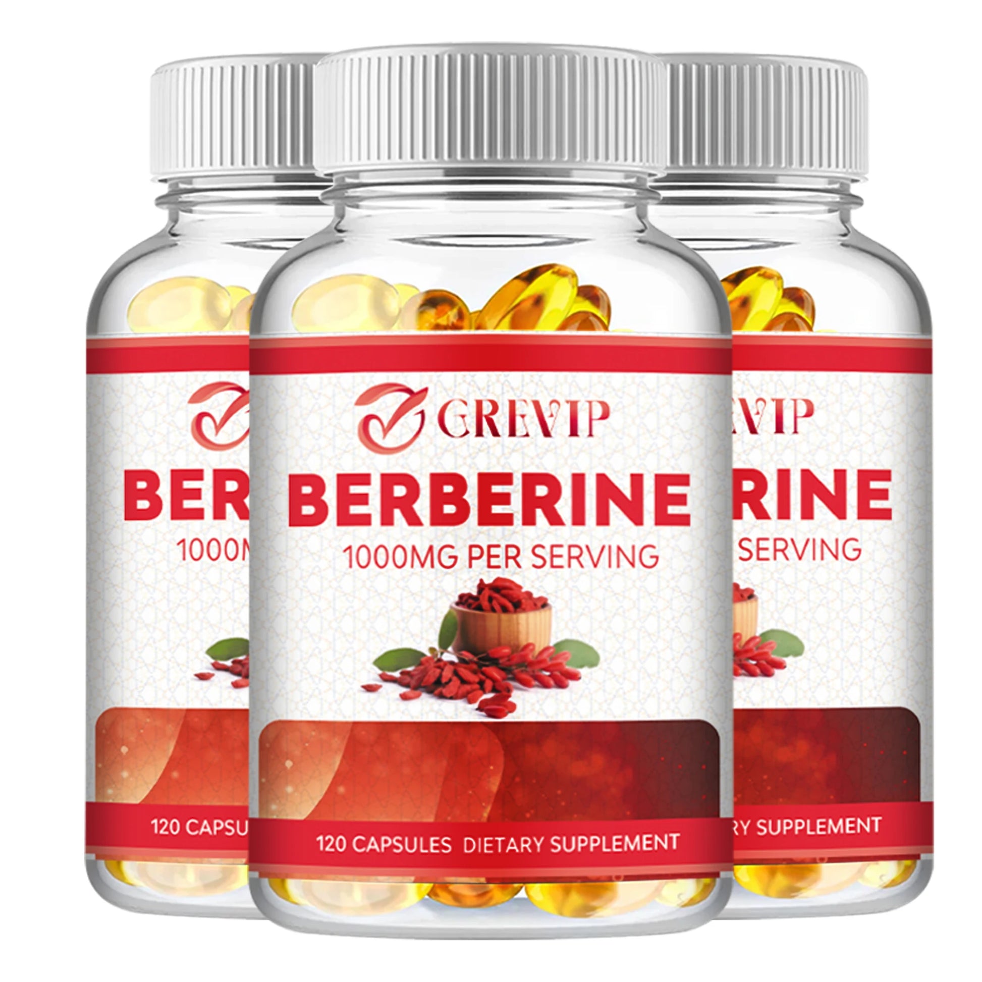 Berberine Extract Supplement - Immune System Support, Healthy Gastrointestinal Tract, Heart Health - 120 Capsules Three - Best choice United States