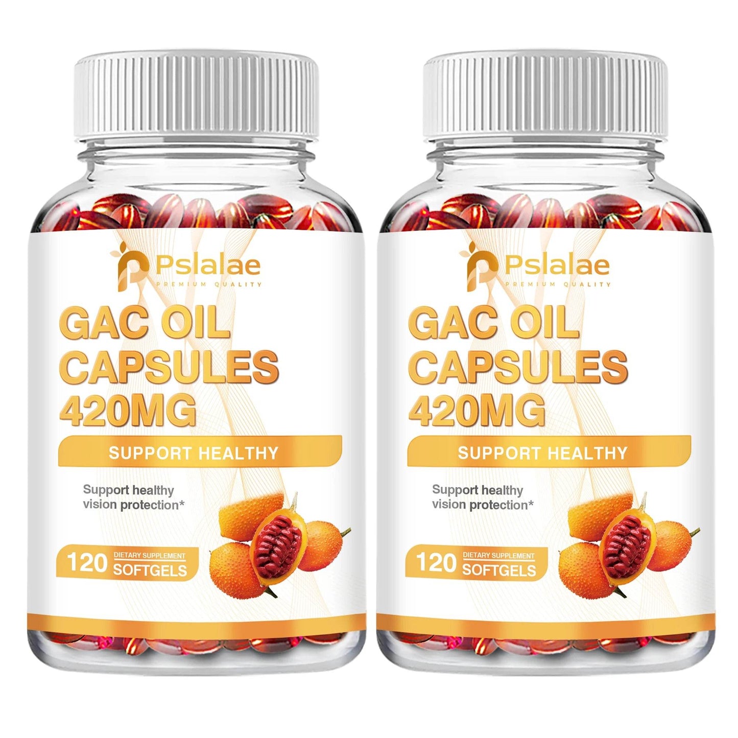 Gac Oil 420mg - Vision Protection, Gastrointestinal Support, Cholesterol Reduction - 120 Capsules Two-More favorable United States