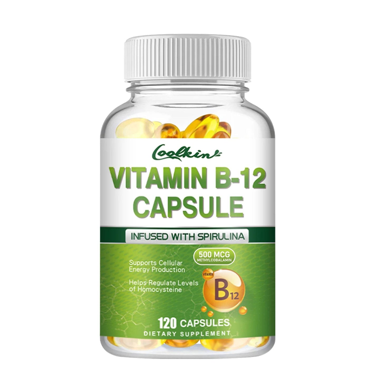 Vitamin B12 - Supports Energy Metabolism and Nervous System, Good for Brain and Heart Health - 120 Capsules 120 Capsules United States