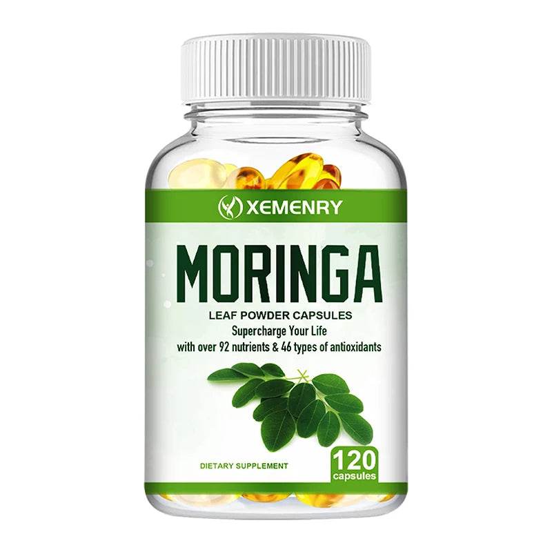 Moringa Supplement - Support Immune System, Energy, Metabolism, Antioxidant - 120 Capsules 120 Capsules United States