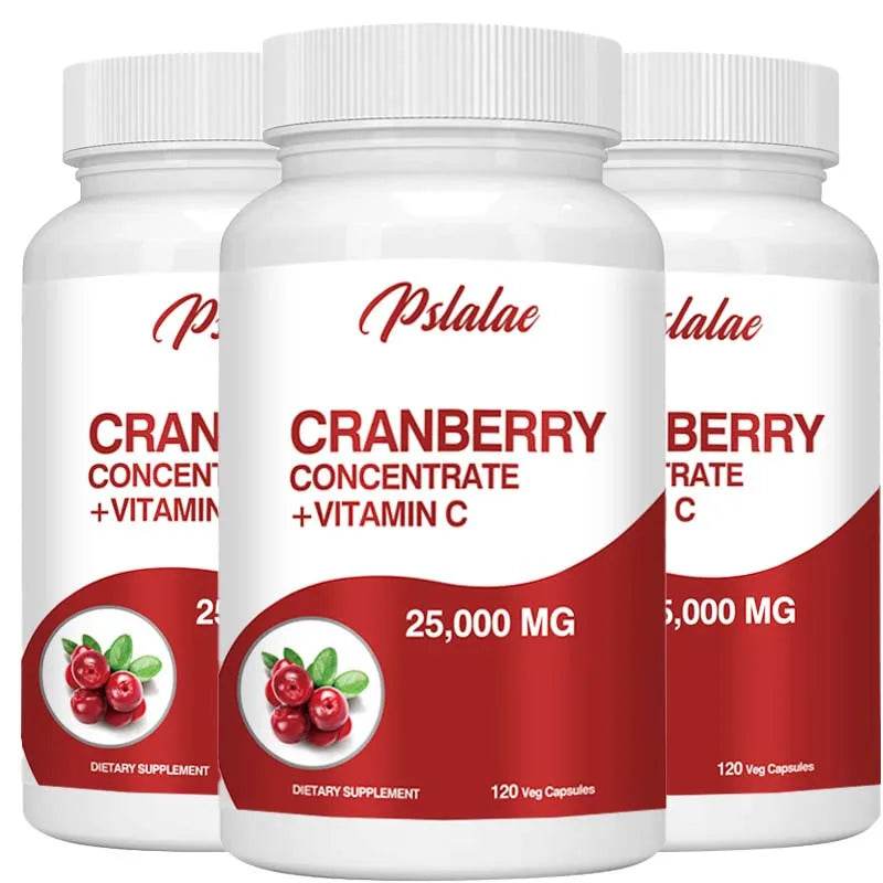 Cranberry Extract Supplement 25,000 Mg - Prostate Support, Aids Urination Contains Vitamin C and Vitamin E - 120 Capsules Three-Best choice United States