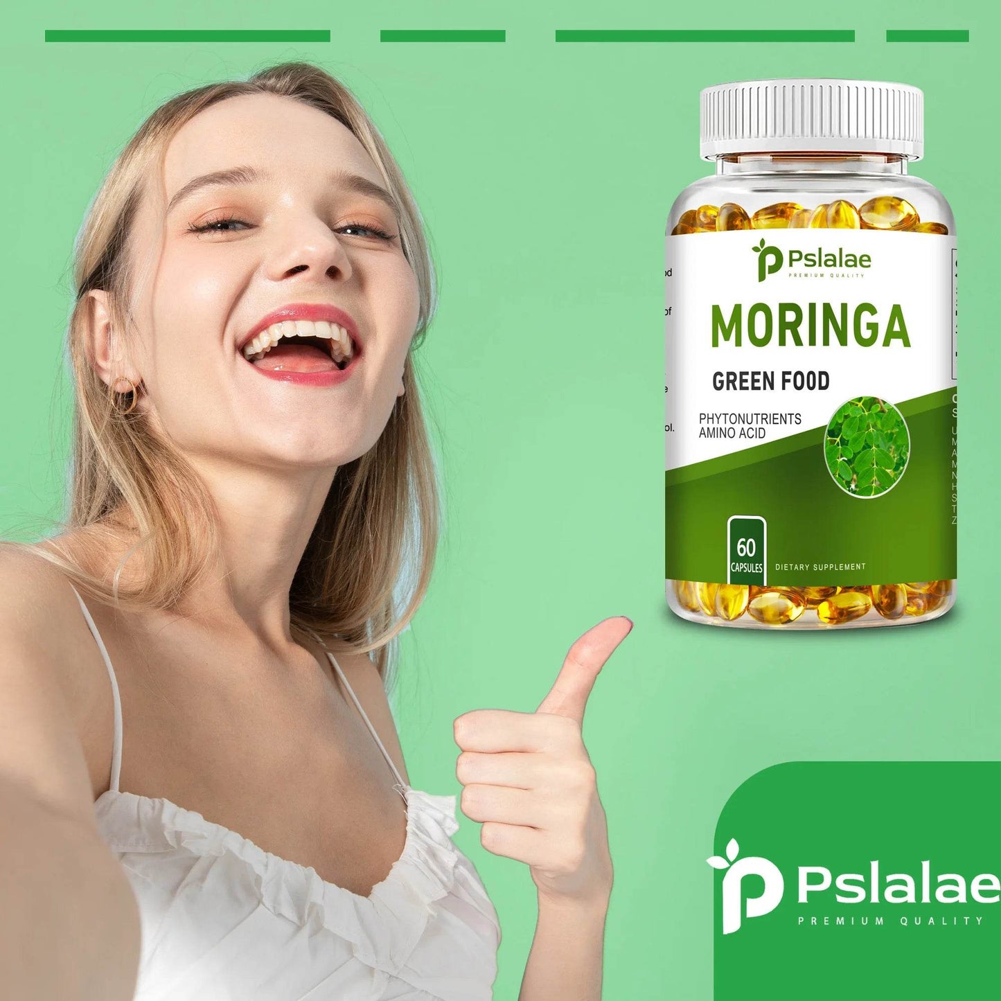 Moringa Capsules - Supports Digestion and Heart, Promotes Immune System Health and Brain Health - 60 Capsules