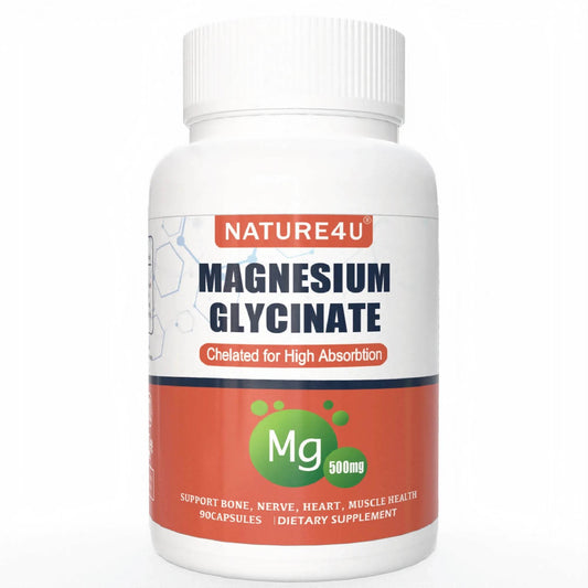 Magnesium Glycinate 500mg, 100% Chelate for High Absorption Magnesium Supplement for Sleep, Muscle, Heart, Never and Bone Suppor United States