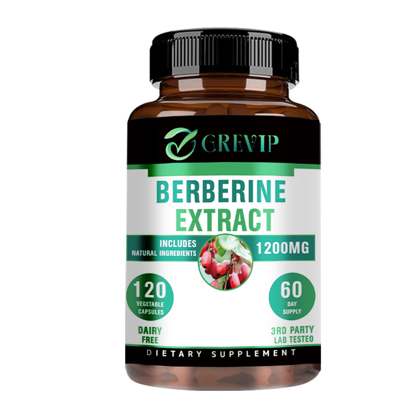 Berberine Supplement 1200mg - Gut Health, and Enhance Immunity, Helps with Glucose Levels - 120 Capsules One-Trial stage United States