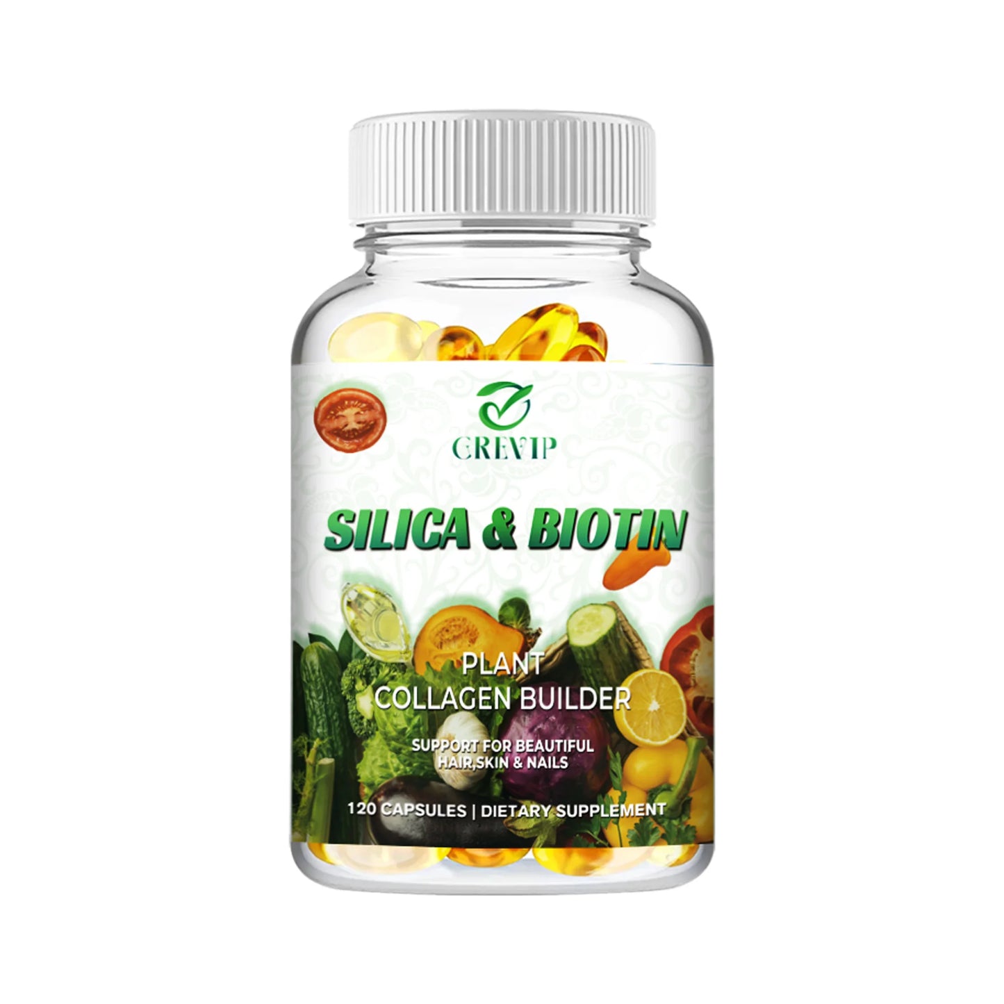 Vegan Collagen Supplement - Biotin - Hair, Skin, Nails and Joint Support - 120 Capsules One - Trial stage United States