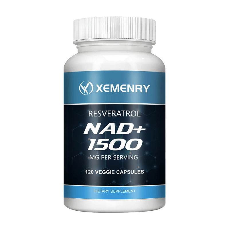NAD + Resveratrol - Anti-aging, Helps Boost Energy, Promotes Cell and Skin Health - 120 Capsules 120 Capsules United States