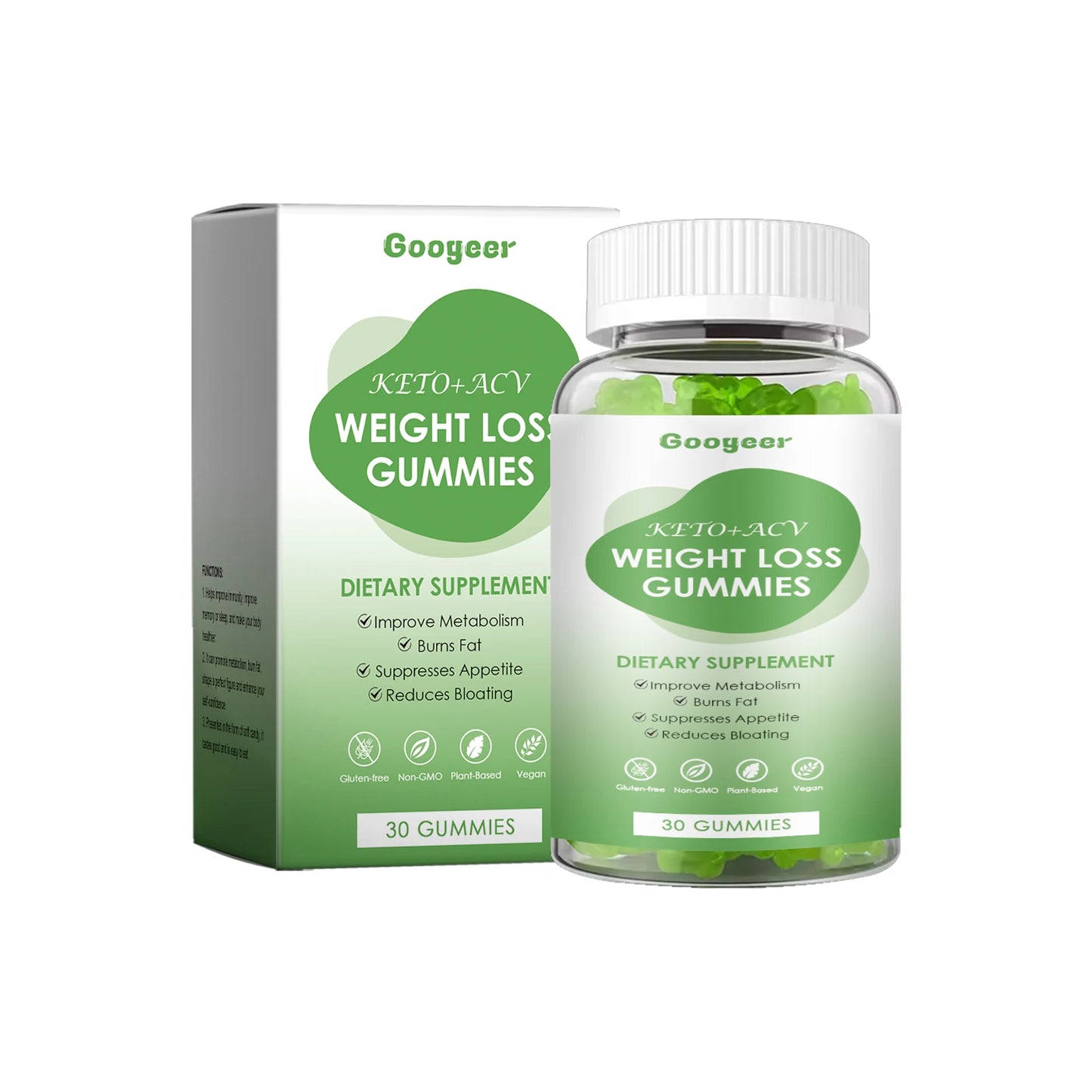 Googeer 30pcs Slimming Body Gummies Fat Burner Energy Support Dietary Supplement Fruit Flavor Anti Cellulite Weight Loss Gummies 30pcs boxed United States