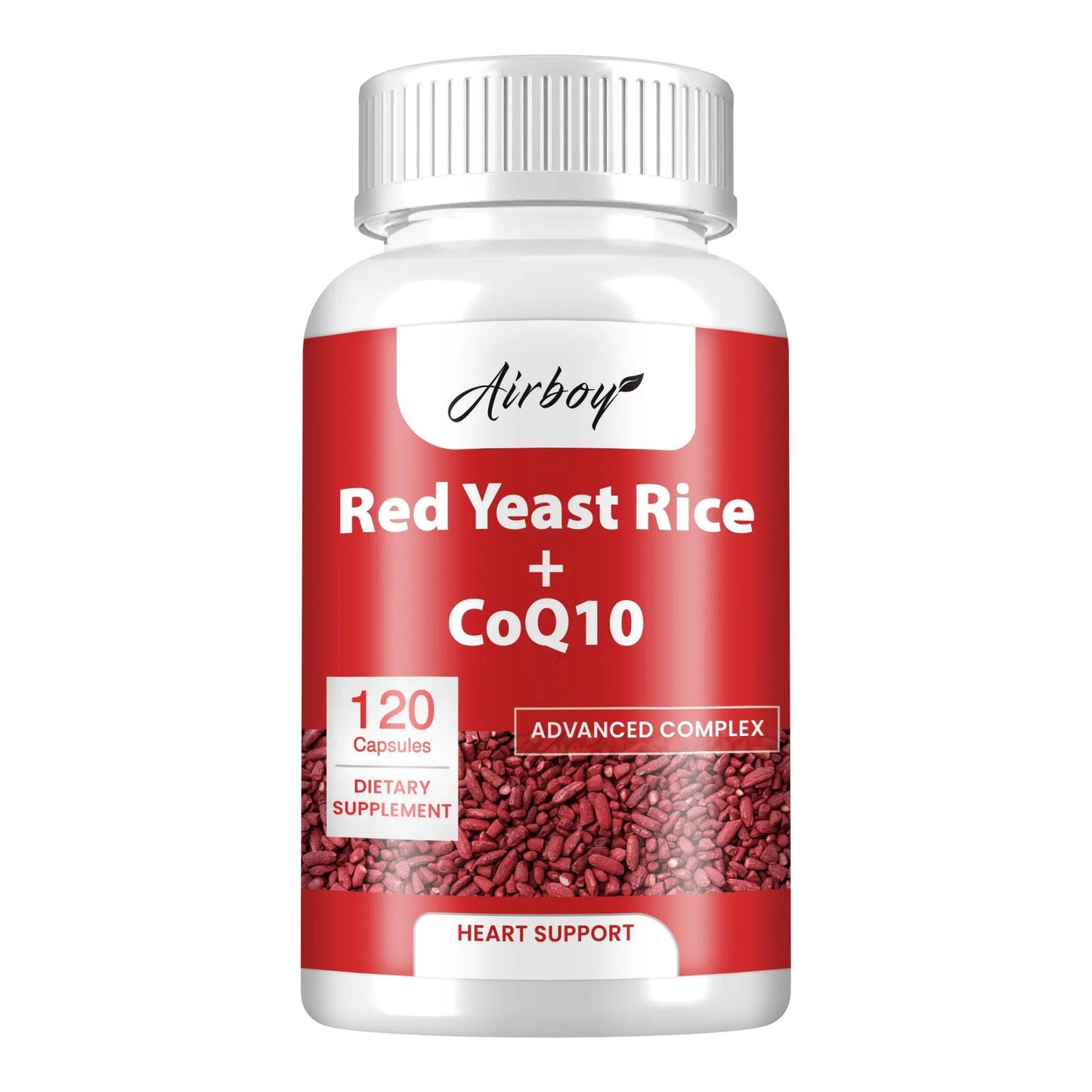 Red Yeast Rice CoQ10 - Supports Heart, Cardiovascular Health, and Maintains Healthy Cholesterol Levels - 120 Capsules 120 Capsules United States
