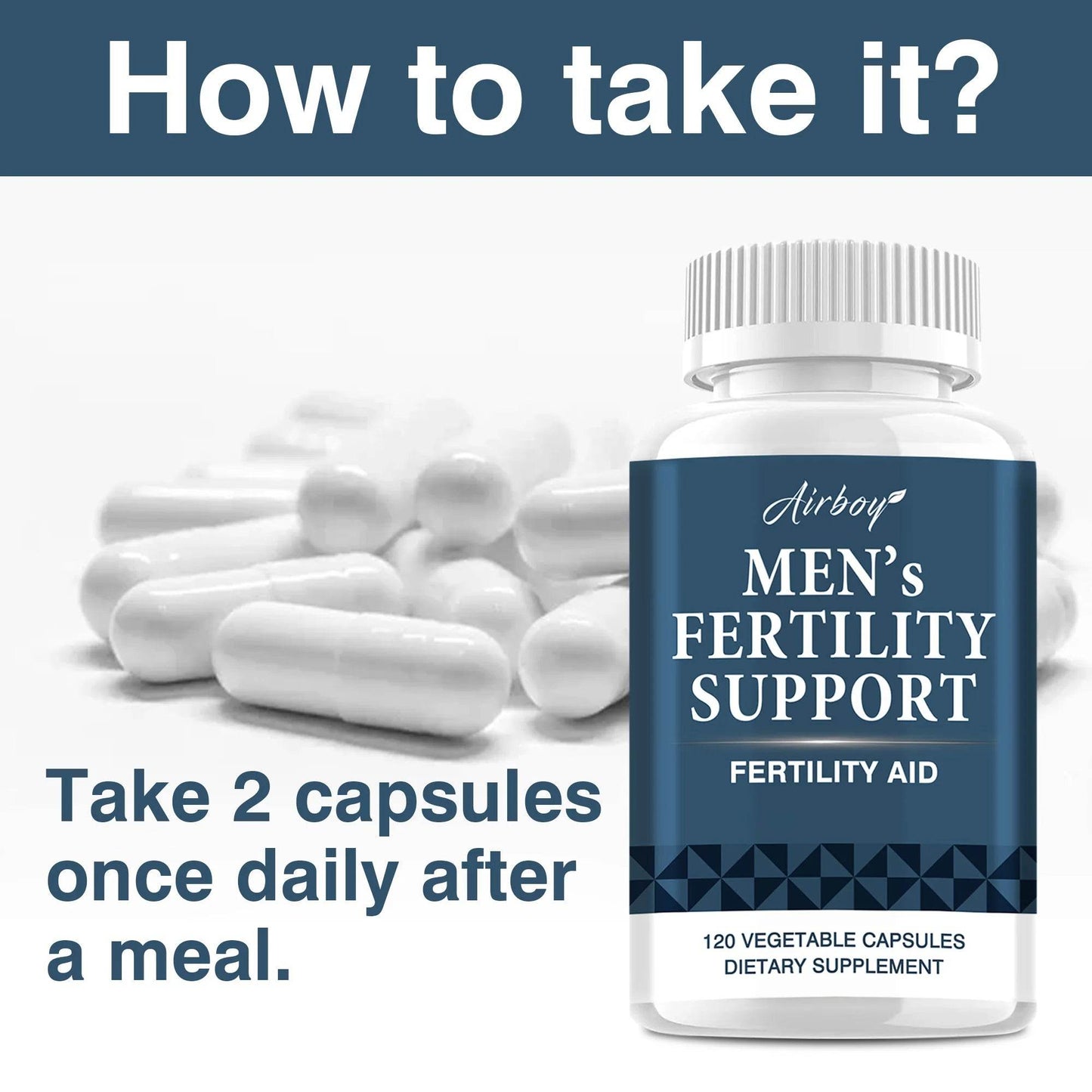 Men's Health Supplement - More Virile Male Performance and Boost in Self-confidence, Support Lean Muscle - 120 Capsules