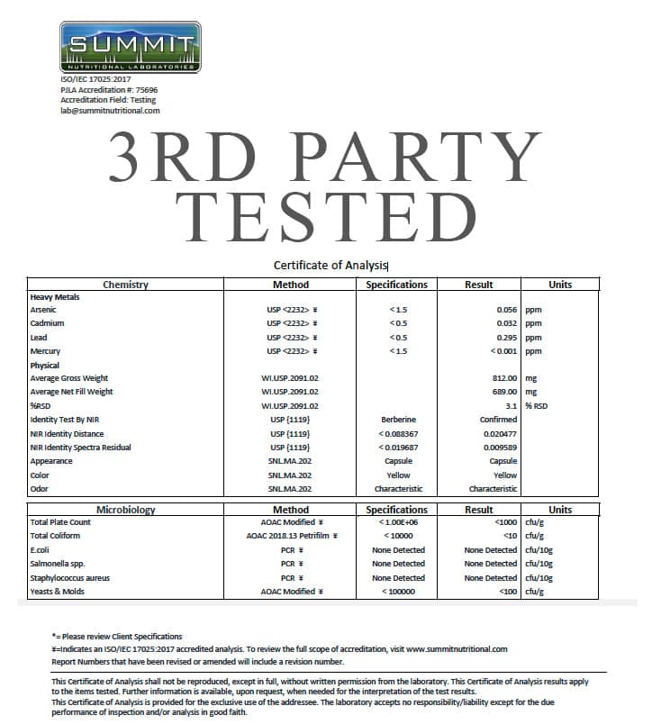 Berberine 60 Capsules