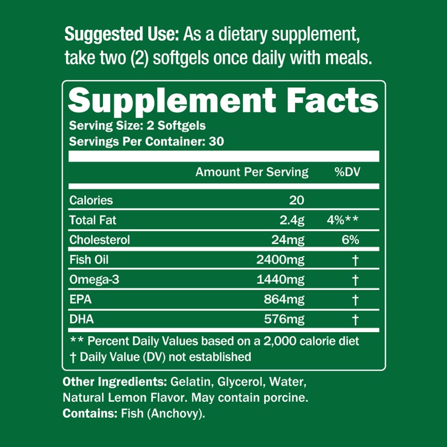 High Dose Omega 3 EPA DHA 60 Softgels