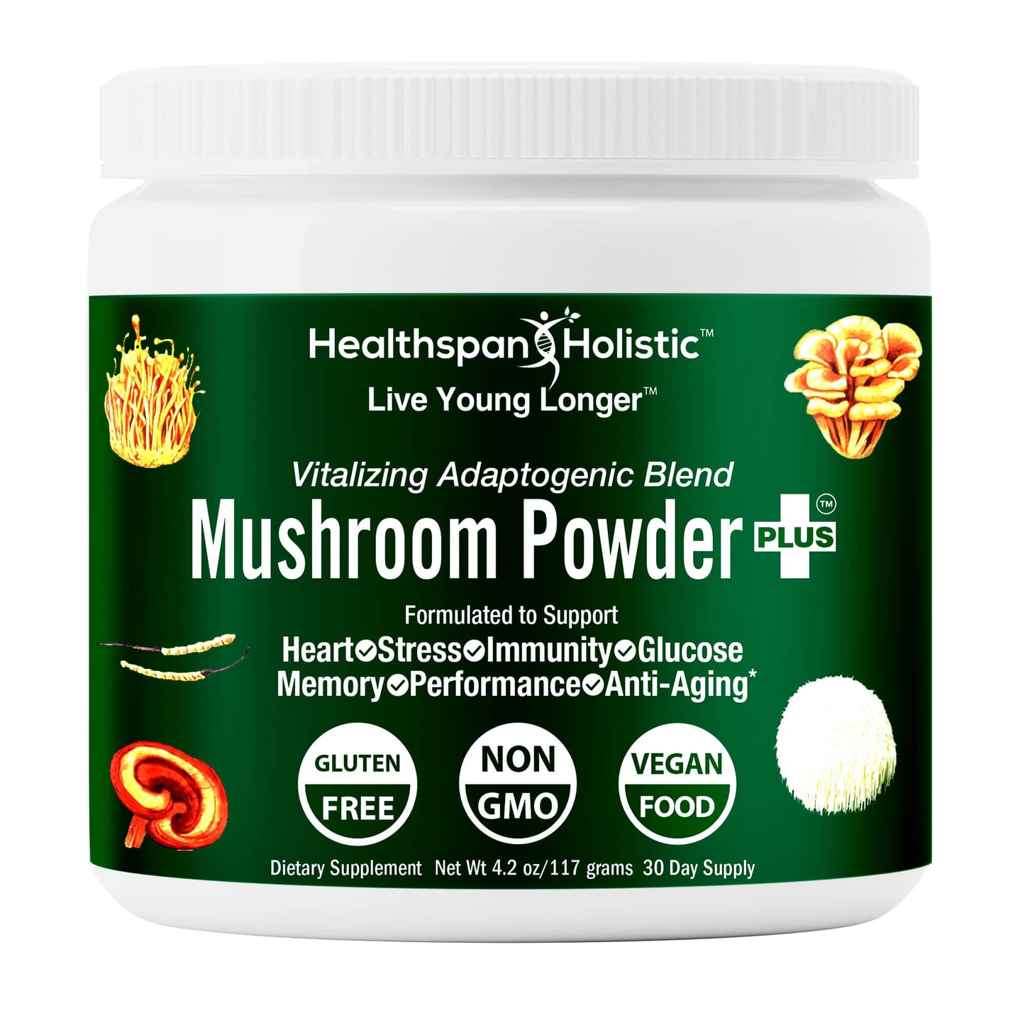 Organic Adaptogenic Mushroom Powder+