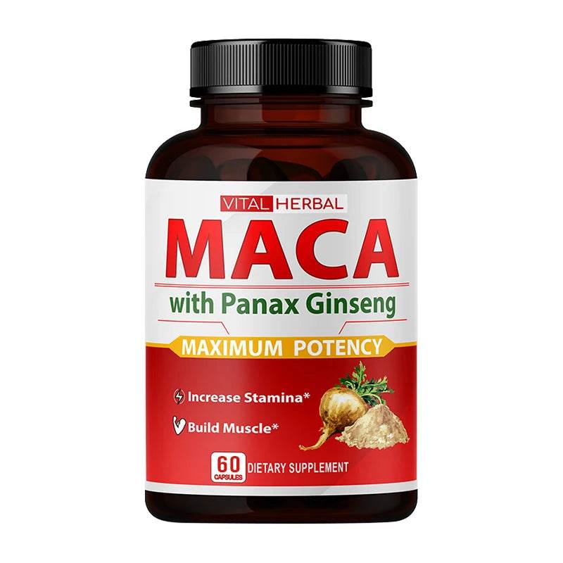 Sports Supplement - Contains Maca, Ginseng Extract Capsules to Burn Fat, Boost Strength, Energy, Performance and Muscle Mass 60count United States
