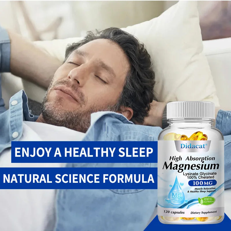 High Absorption Magnesium Complex Capsule - Bone,Muscle Heart Health Supplement,Sleep Support,Relaxation,Stress & Anxiety Relief