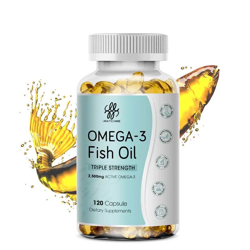 3600mg Triple Strength Omega 3 Fish Oil Supplement Rich EPA & DHA, Omega 3 Supplements for Heart, Brain & Immune Support 1 bottle 120pcs United States
