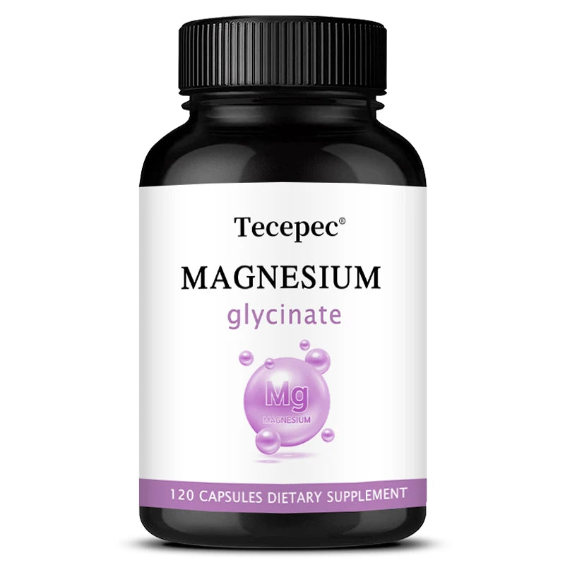Magnesium Supplement - Pure Magnesium Glycinate Capsules, Maximum Absorption - Supports Sleep, Brain Function, Heart & Mood 120count United States
