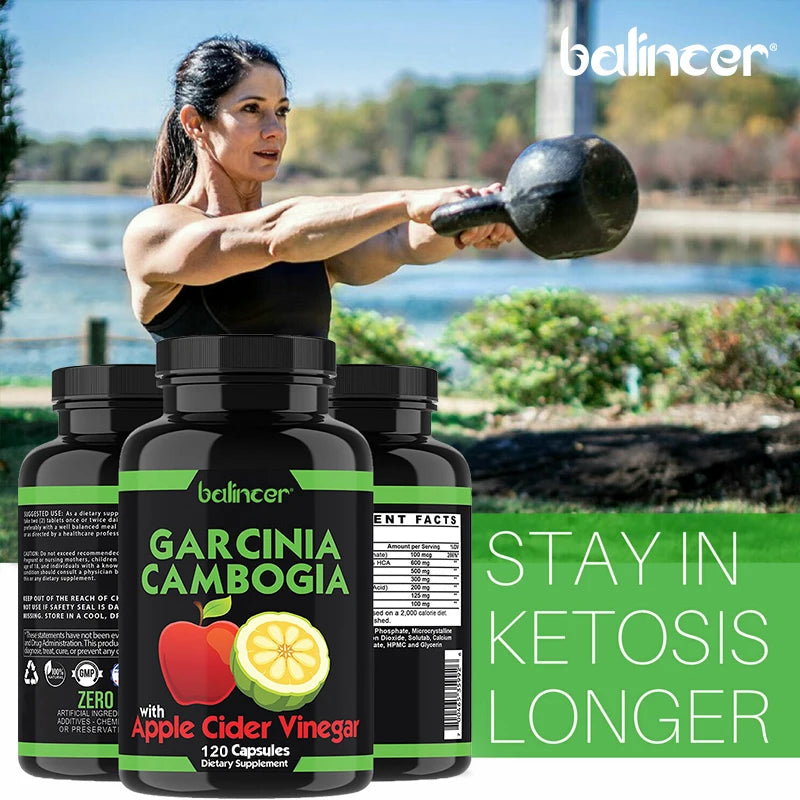 Garcinia Cambogia Extract, Apple Cider Vinegar Weight Loss Supplement - Metabolism Boost, Immune Boost, 120 Capsules