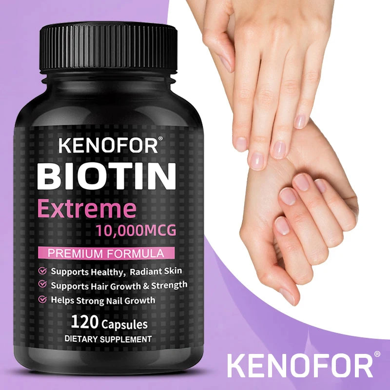 Biotin 10,000 Mcg - Vitamin Supplement To Support Energy Metabolism and Healthy Hair, Skin and Nails