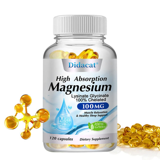 High Absorption Magnesium Complex Capsule - Bone,Muscle Heart Health Supplement,Sleep Support,Relaxation,Stress & Anxiety Relief