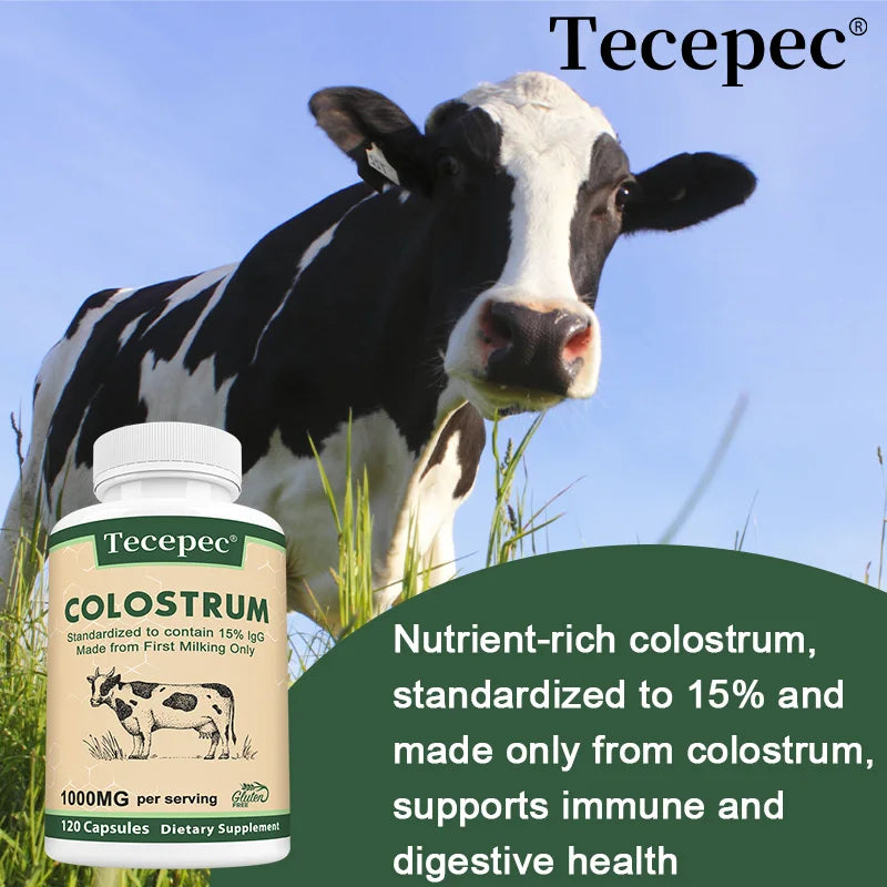 Colostrum Supplement Colostrum Extract (Colostrum Only), Supports Immune & Digestive Health, 120 Capsules