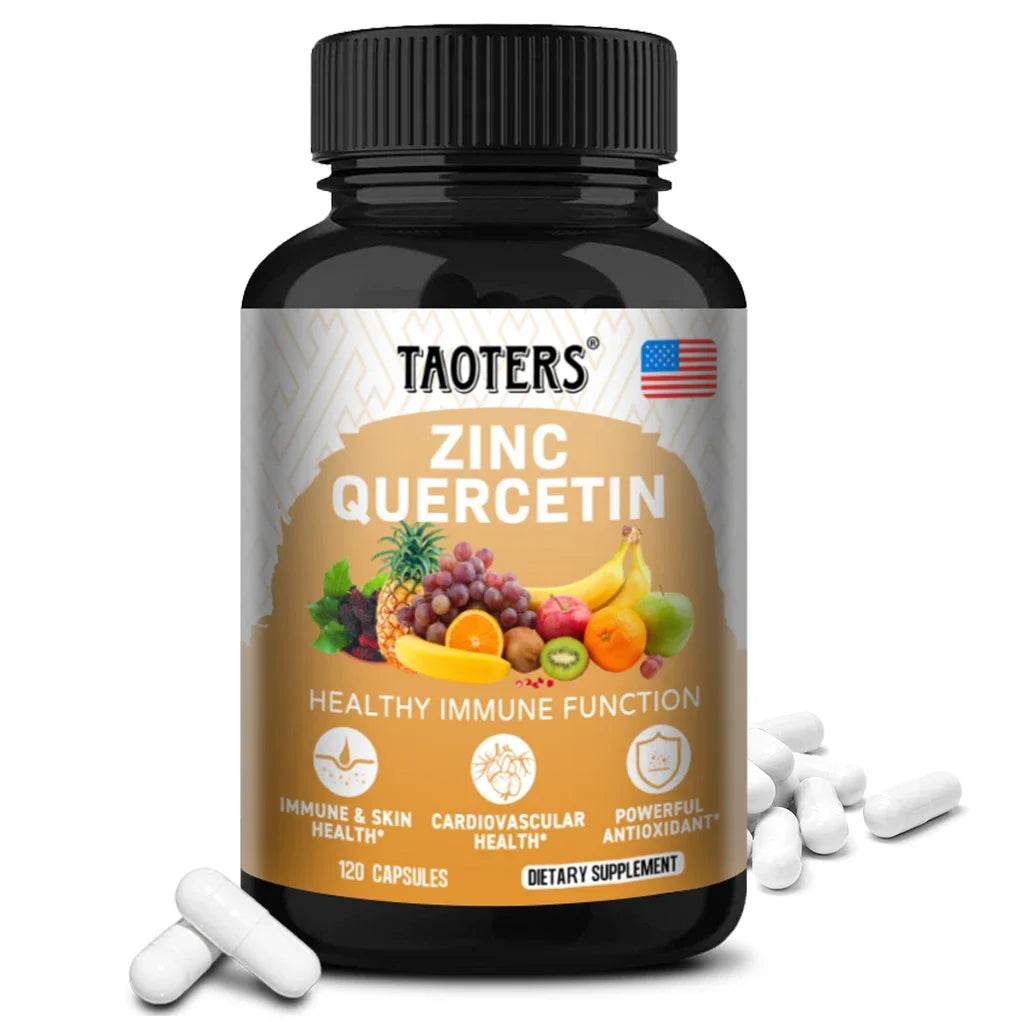 Quercetin Antioxidant Supplements Lung Support Cardiovascular Skin Health Immune Function Anti-Inflammatory Beauty & Health Zinc 120count United States