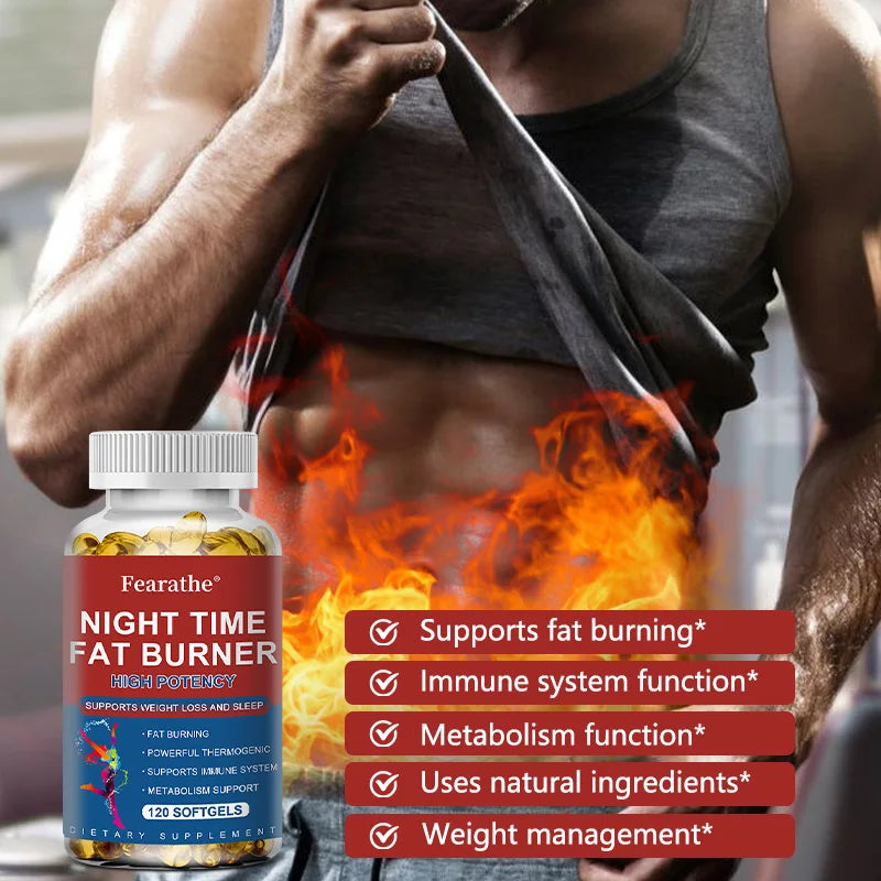Nighttime Fat Burner - Highly Effective Support for Weight Management and Sleep Fat Burning Powerful Thermogenic Support