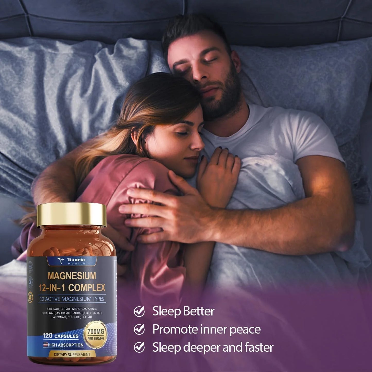 Magnesium Complex 700mg 12 in 1 Magnesium Supplement with Glycinate Citrate Malate Oxide Taurate Aspartate Orotate Magnesium