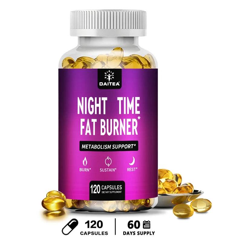 Night Fat Burner Capsules, Promote Intestinal Cleansing, Metabolism, Appetite Suppressant, Carbohydrate Blocker United States 120 count