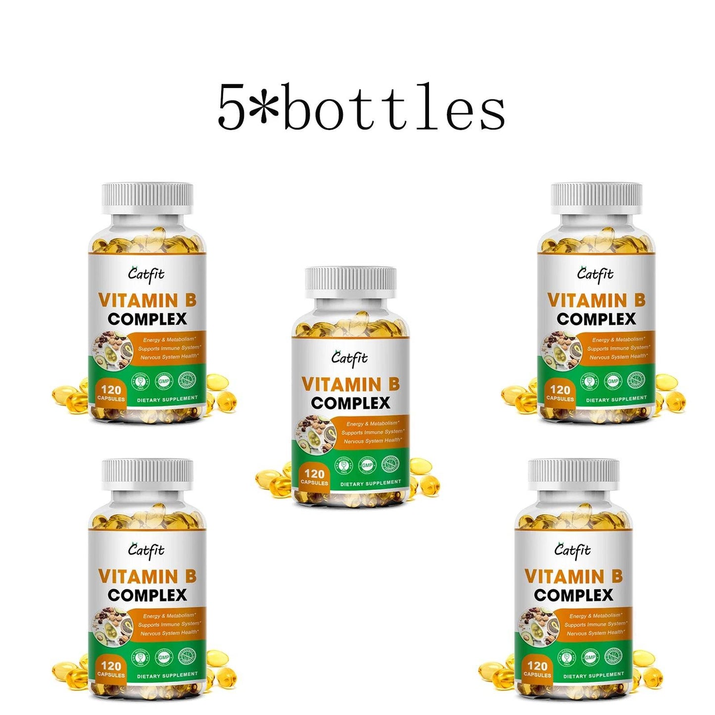 Vitamin B Complex Supplement, Supports Energy, Immune Health, Antioxidant Supplement 5 bottles United States