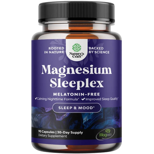 High Absorption Magnesium Sleep Supplement - Magnesium L-Threonate, Apigenin, L-Theanine & Lemon Balm Extract, 90 Capsules