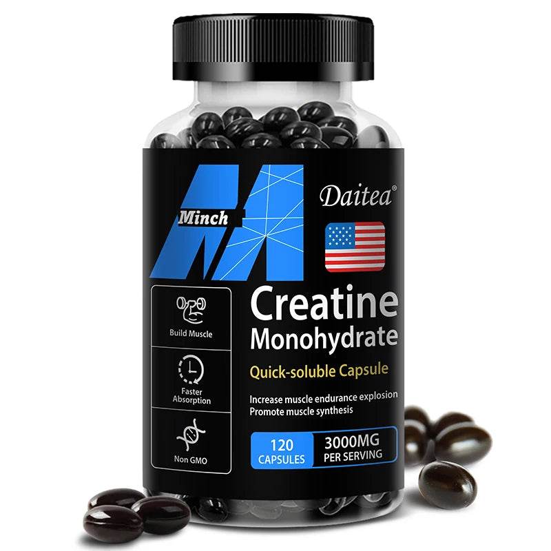 Creatine Monohydrate 3000 Mg, Easy To Absorb, Supports Strength, Muscle, Helps Replenish Muscle ATP Levels, 120 Capsules 120 count-1 bottle United States