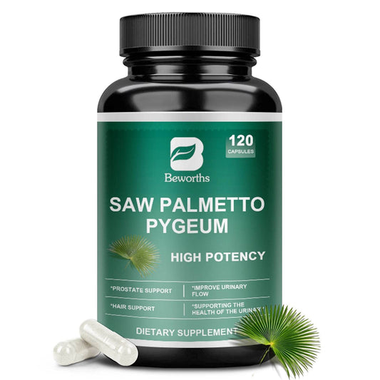 BEWORTHS Saw Palm Supplement Helps Promote Prostate Health & Prevent DHT Hair Loss No Gluten,Non-gmo Hair Growth 120pcs United States