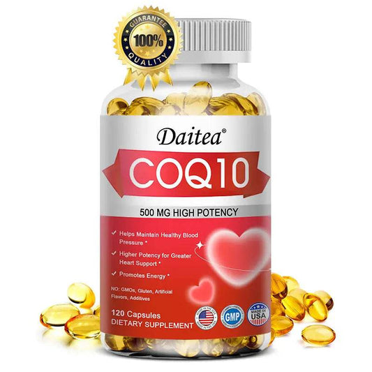 Daitea Coenzyme Q10 Capsules 500mg, for Circulation Stress Health and Body Energy, Better Absorption, Antioxidant United States 120 count