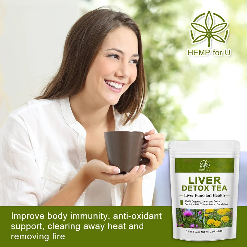 42 days Liver Cleanse Detox & Repair Herbal Tea - Silymarin Milk Thistle Supplements with Dandelion Root For Men & Women