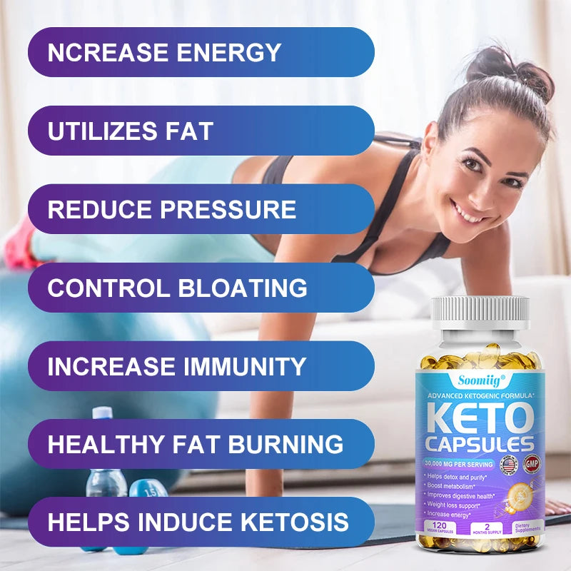 Keto Fat Burning Supplement - Appetite Suppressant, Energy Boost, Nutrition, Digestion, Metabolic Support 120 Capsules