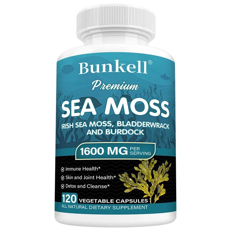 Irish Sea Moss Extract, 1600 Mg, Immune Health, Skin Support, Joints, Detox, Cleansing, Dietary Supplement 120count United States