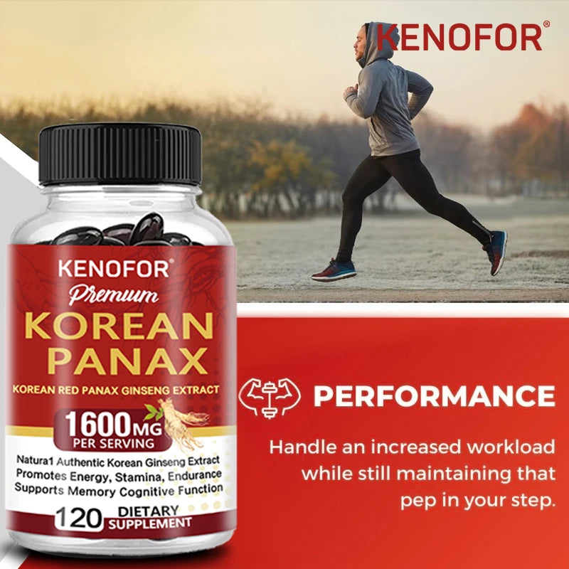 Korean Red Ginseng Extract - Supports Maximum Strength and Energy, Immune Health Supplement, Vitality, Stamina, Strength