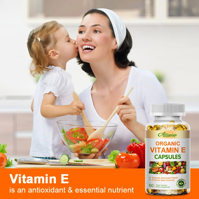 Vitamin E Capsules Helps Blood Birculation and Antioxidant & Brightens Skin Tone Daily Vitamin Supplement Beauty Health