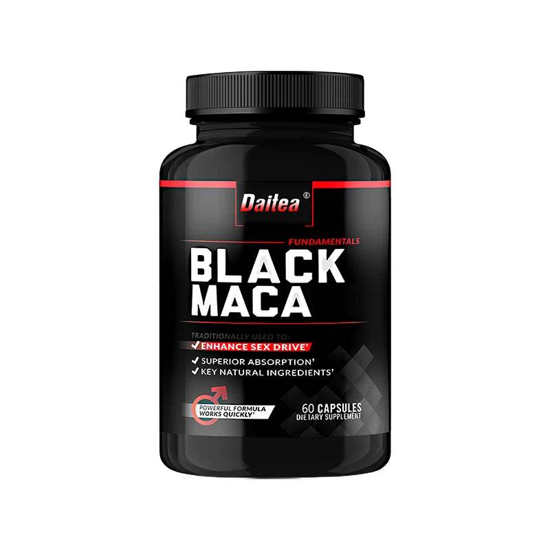 Organic Black Maca Capsules, Helps with Energy, Endurance, Mood Health, Antioxidant Support, Vegan, Non-GMO United States 60count