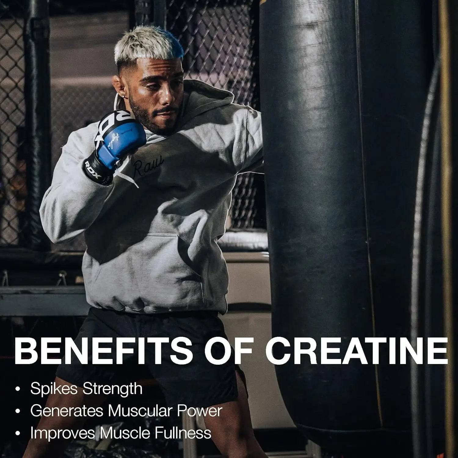 RAW Nutrition Essential 100% Pure Creatine Monohydrate Powder, Unflavored, 8.81 oz, 50 Servings