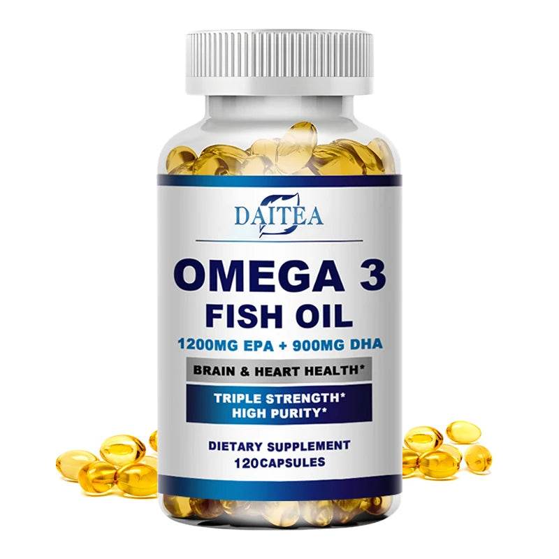 Premium Omega 3 Fish Oil | High EPA 1200 mg + DHA 900 mg | Supports Brain & Heart Health 120 COUNT United States