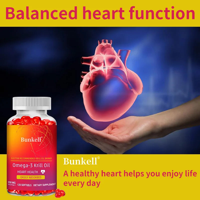 Antarctic Krill Oil 350mg Omega 3 Fatty Acid Supplement, EPA & DHA Softgels, Phospholipids, Antioxidant Astaxanthin Heart Health