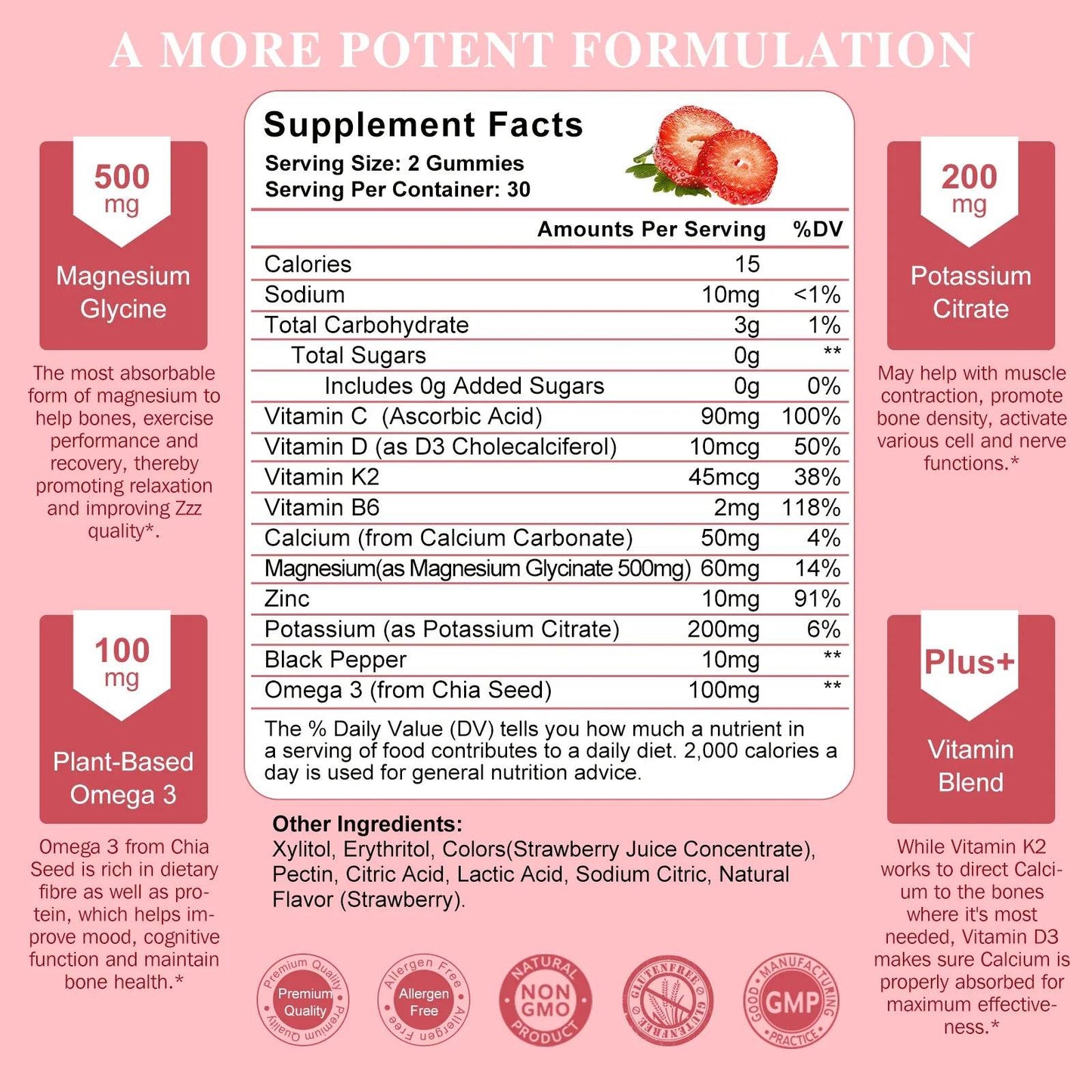 LUKAREE 200mg Potassium Magnesium Gummies Magnesium Potassium Supplements for Sleep, Relaxation, Sedation, Muscle Support