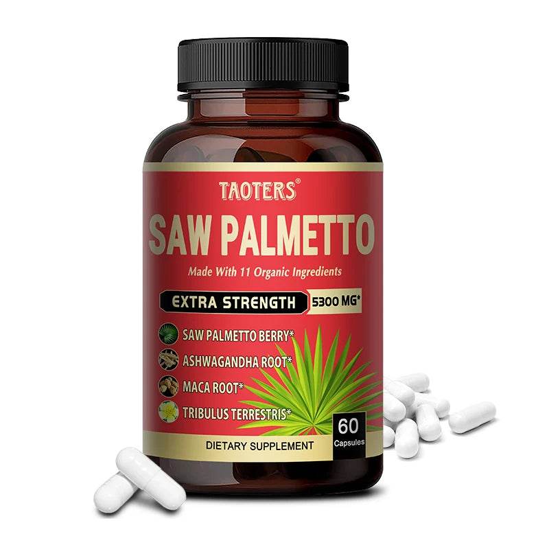 Saw Palmetto Extra Strength 5300mg Combined with Ashwagandha, Turmeric, Tribulus, Maca, Green Tea, Etc - Support Prostate Health United States 60count