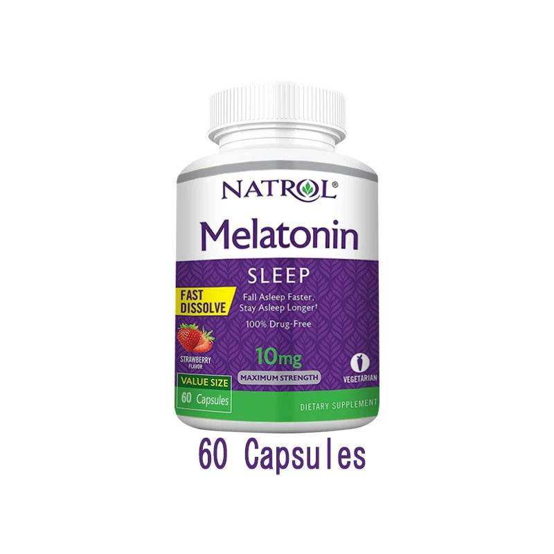 Melatonin Sleep Supplement 10 Mg - Immune Support, Stress Relief, Fall Asleep Faster, Focus & Concentration, Non-GMO 60 count United States
