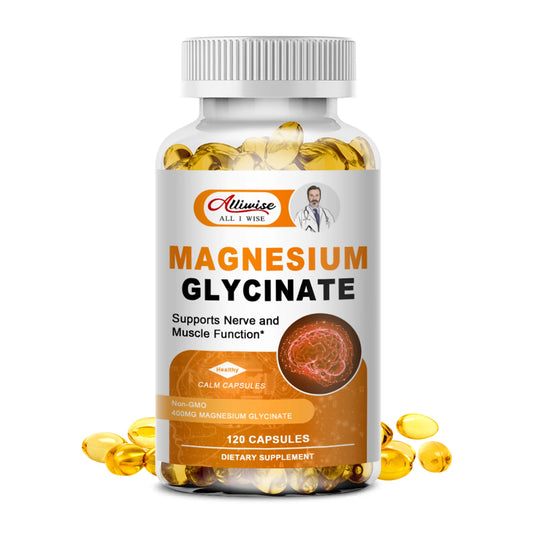 Magnesium Glycinate Supplement 500mg with Zinc,Vitamin D3 B6 High Absorption Support for Women & Men Non-GMO Veggie Capsules 120pcs
