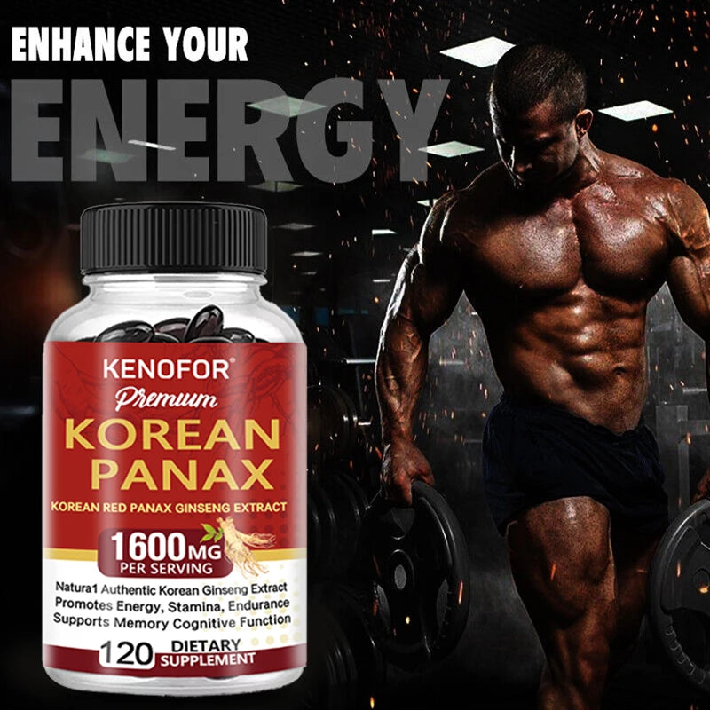 Korean Red Ginseng Extract - Supports Maximum Strength and Energy, Immune Health Supplement, Vitality, Stamina, Strength