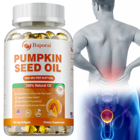 Pumpkin Seed Oil Capsules - Supports Prostate, Bladder,Urinary Tract Health, and Promotes Hair Growth - 120 Capsules