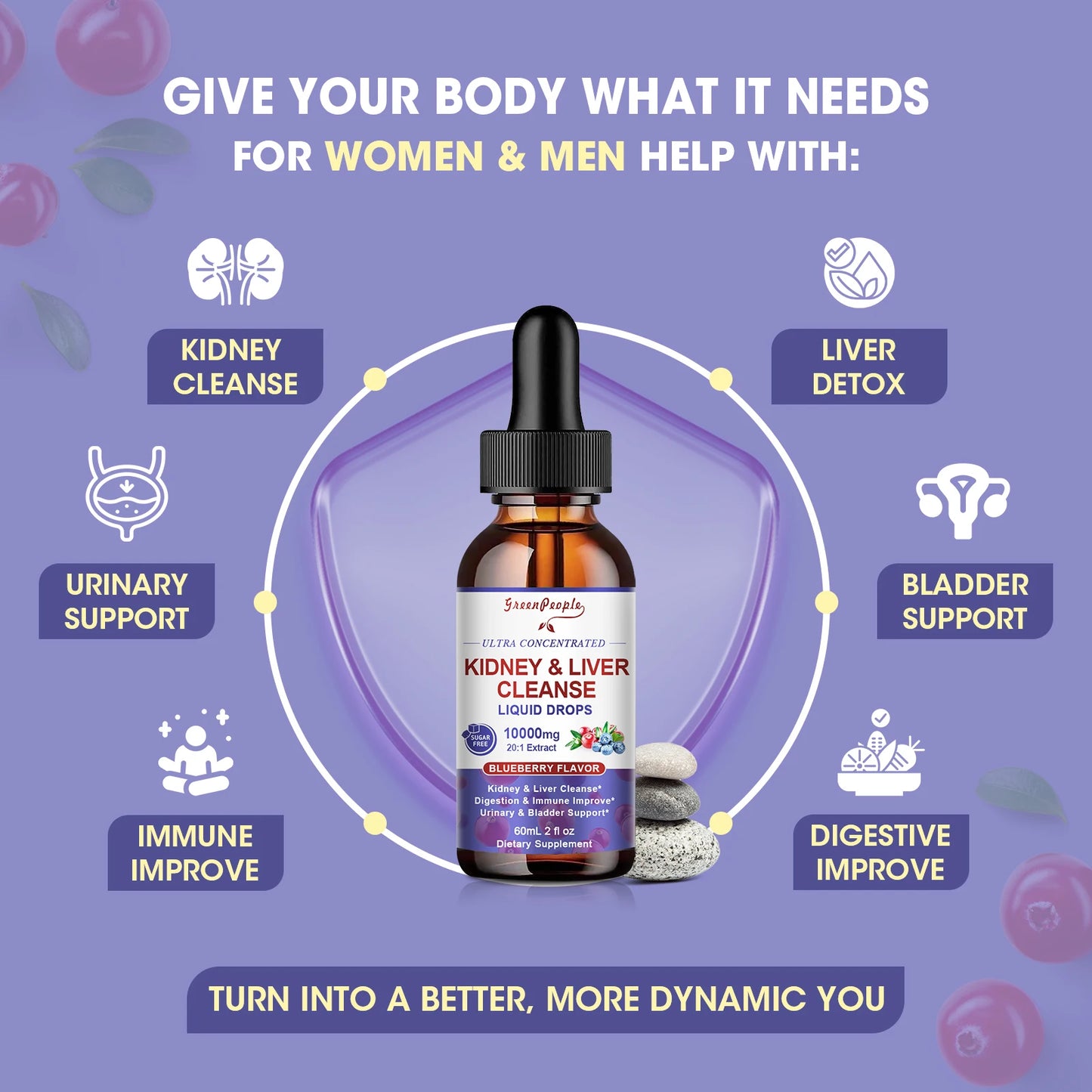 100 Natural 1000mg Cranberry Extract Kidney and Liver Cleansing Drops Urinary & Bladder Health Support