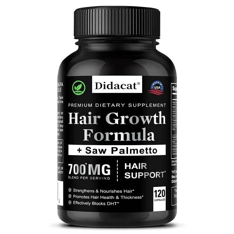 Hair Loss Supplements for Men & Women with Biotin - Saw Palmetto Supplements for Healthy and Strong Hair - Promotes Hair Growth United States 120count